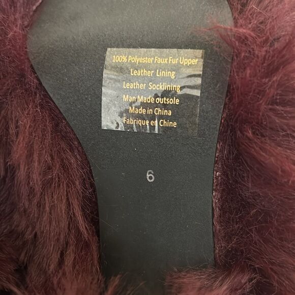 NWOB Jeffrey Campbell Fluffer Faux Fur Pointed Toe Pumps in Wine size 6 SOLD OUT - Picture 8 of 10